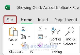 File tab of Excel