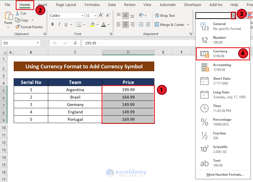 Using Currency Format