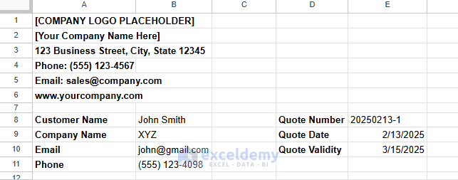 Creating a Dynamic Price Quote Generator in Google Sheets