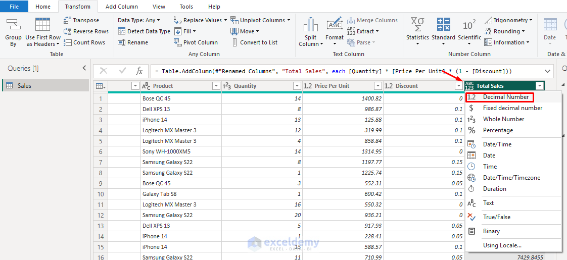 Importing and Transforming Excel Data in Power BI