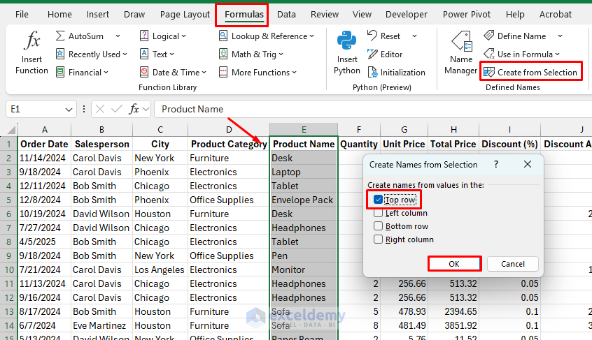 How to Use Named Ranges in Formulas