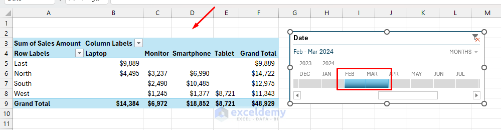 Creating a Timeline Filter in Excel