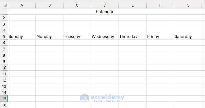 How to Build a Full Calendar Interface in Excel Using Form Controls
