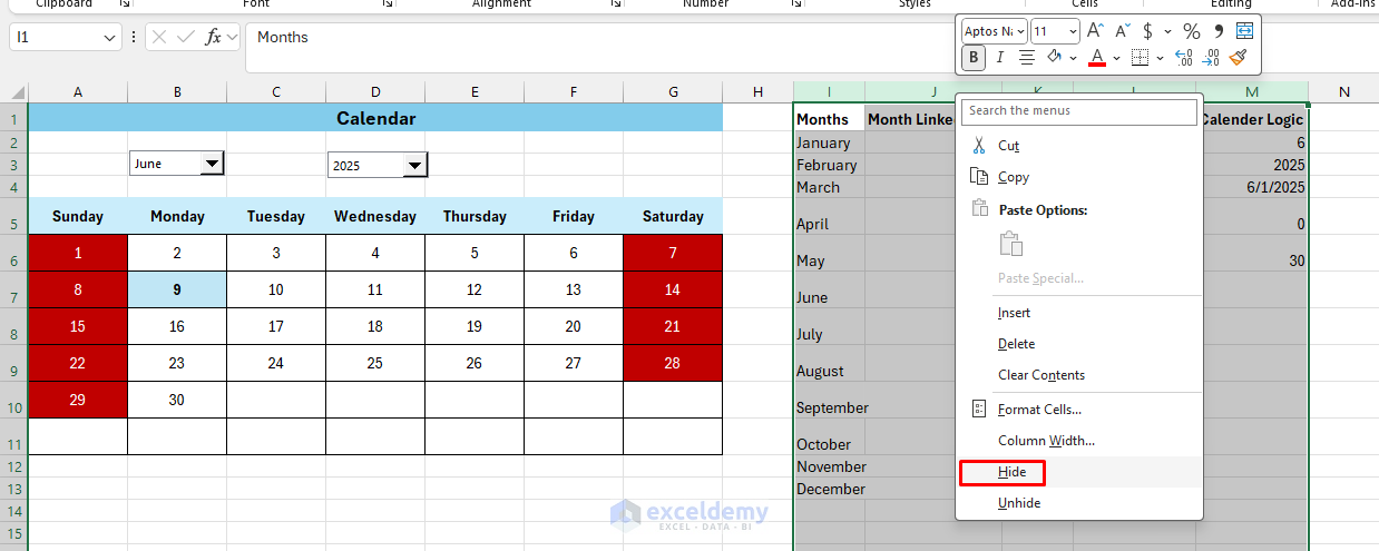 How to Build a Full Calendar Interface in Excel Using Form Controls