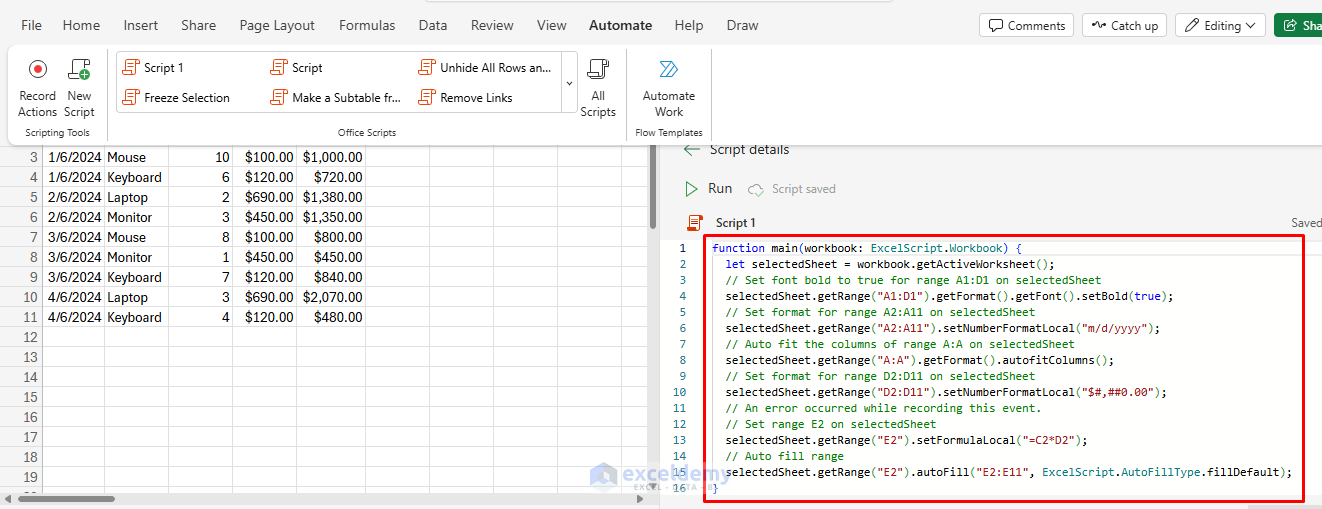 Harnessing Office Scripts: Automating Workflows in Excel Online