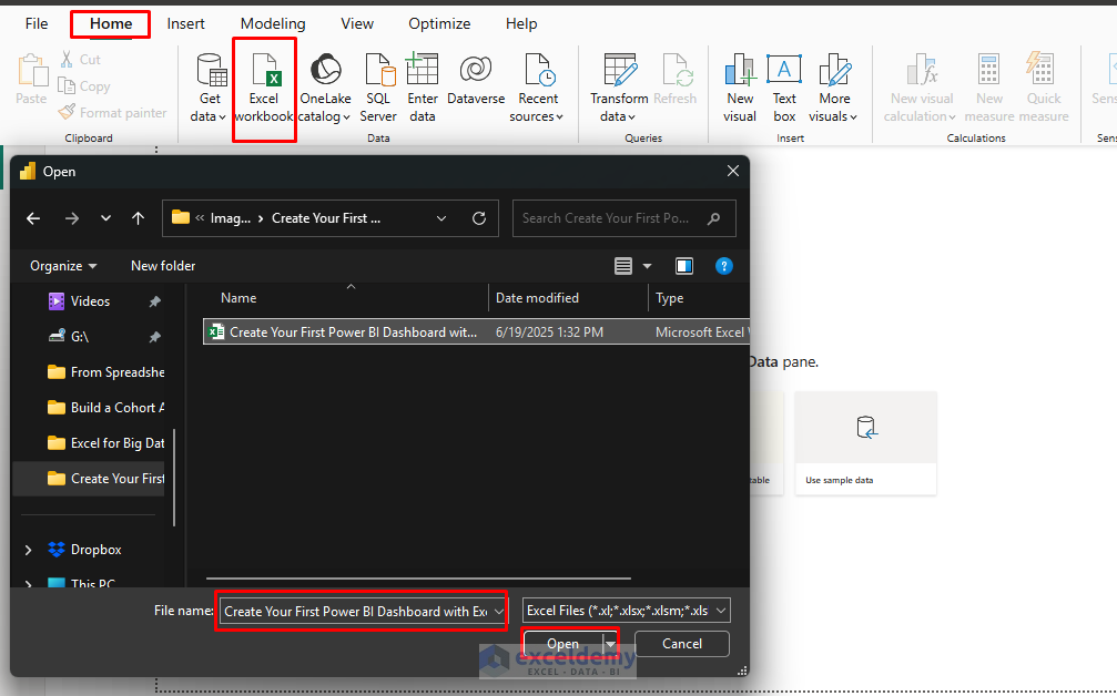 Create Your First Power BI Dashboard with Excel Workbook Data