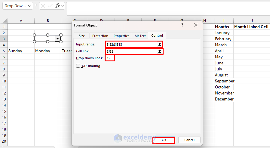 How to Build a Full Calendar Interface in Excel Using Form Controls
