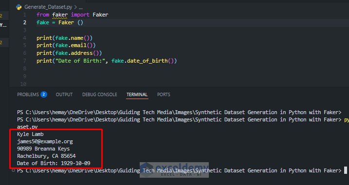 Synthetic Dataset Generation in Python with Faker