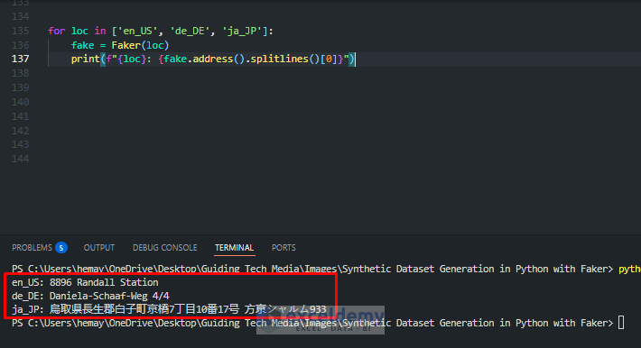 Synthetic Dataset Generation in Python with Faker
