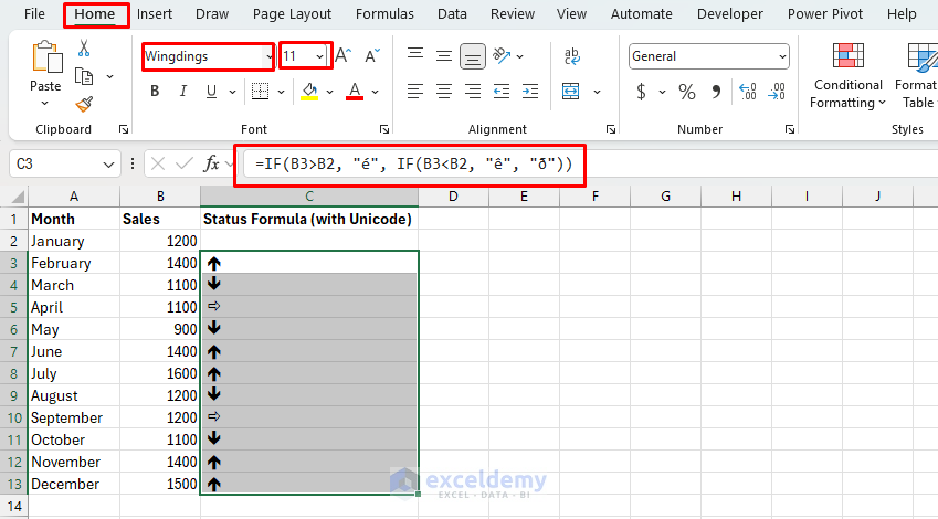 How to Rotate Cell Content Based on Formula Output (with Custom Fonts or Symbols)