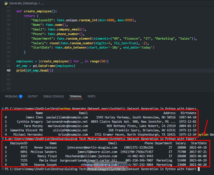 Synthetic Dataset Generation in Python with Faker