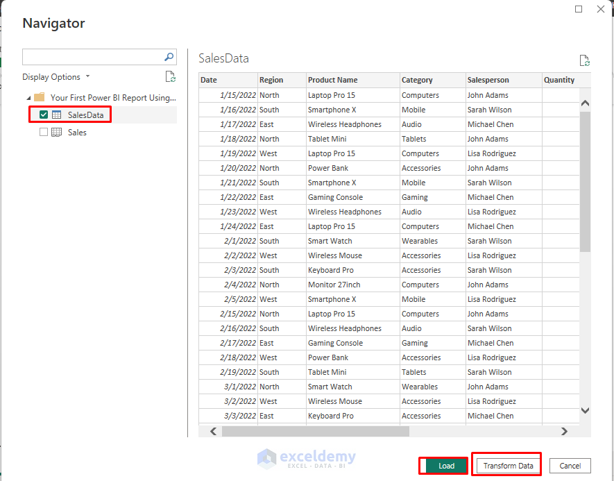 Your First Power BI Report Using Excel Tables as Your Data Source