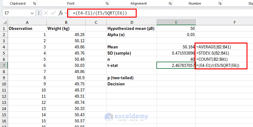 5 Ways to Conduct Hypothesis Testing in Excel