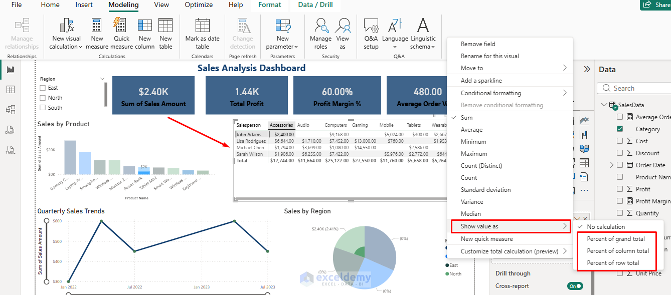 8. How to Format Currency and Percentages in a Power BI Visual 8. How to Format Currency and Percentages in a Power BI Visual