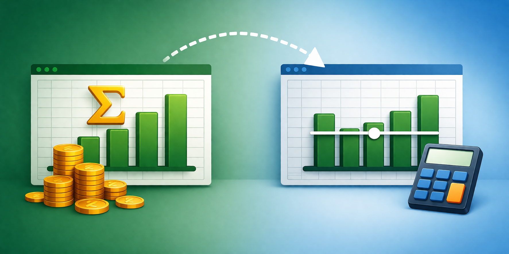 exl change visual data summary from sum to average a