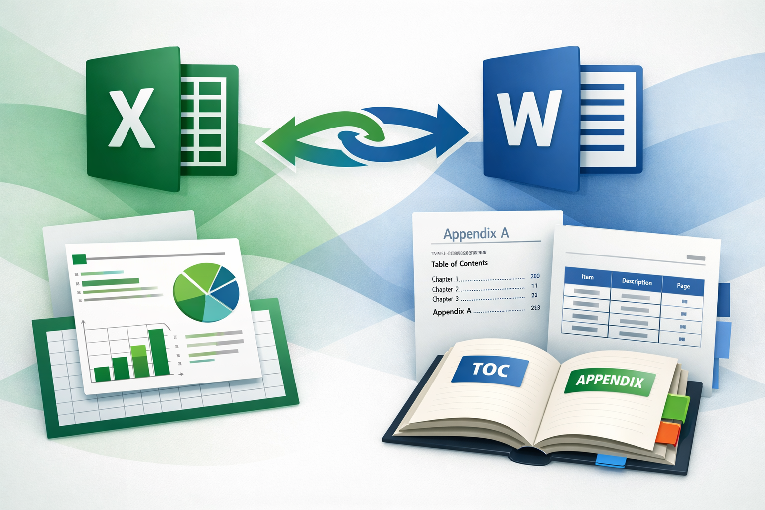 exl creating cross referenced appendices tocs word via excel