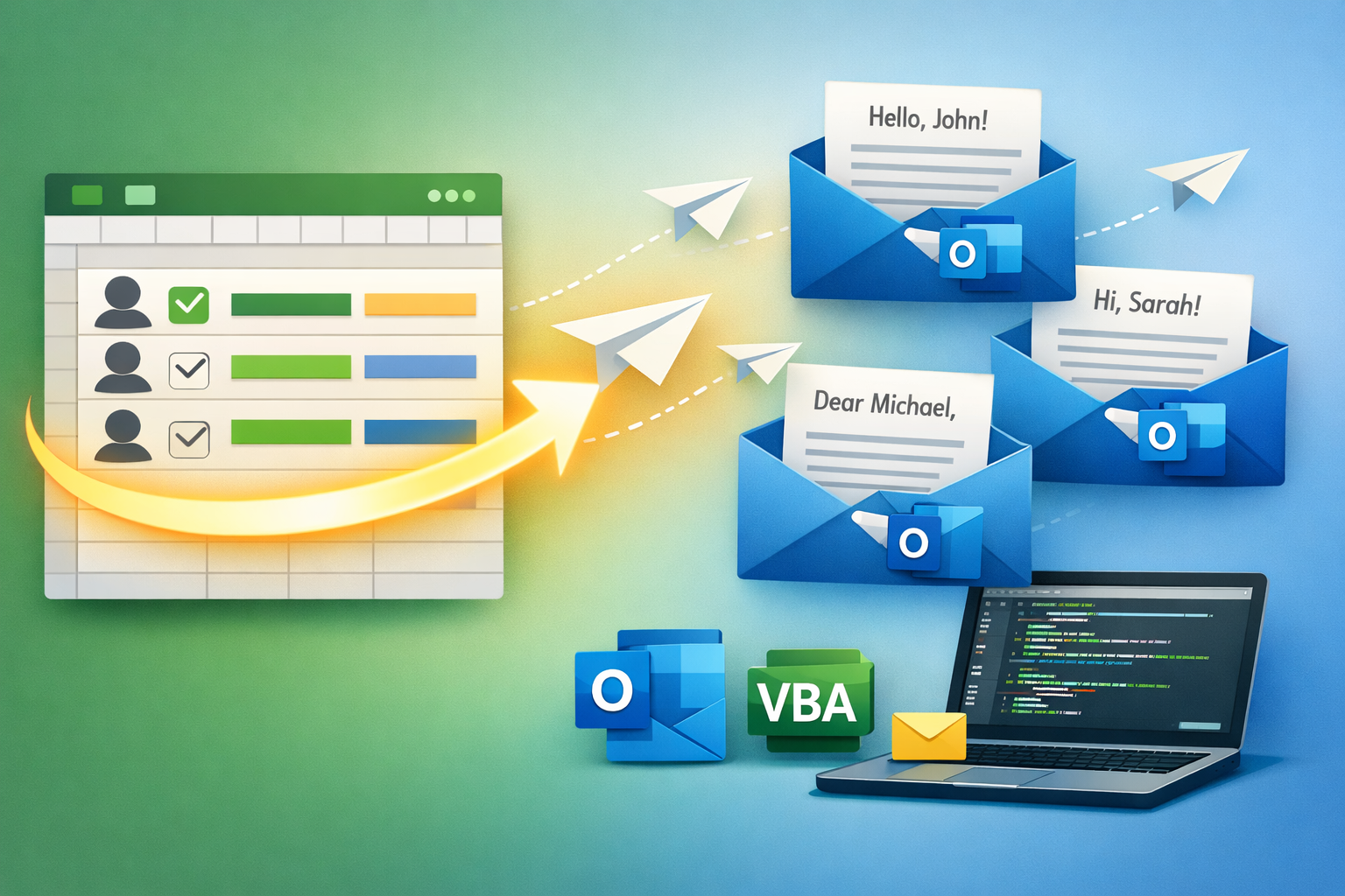 exl excel email generator using vba send personalized outlook messages from spreadsheet rows