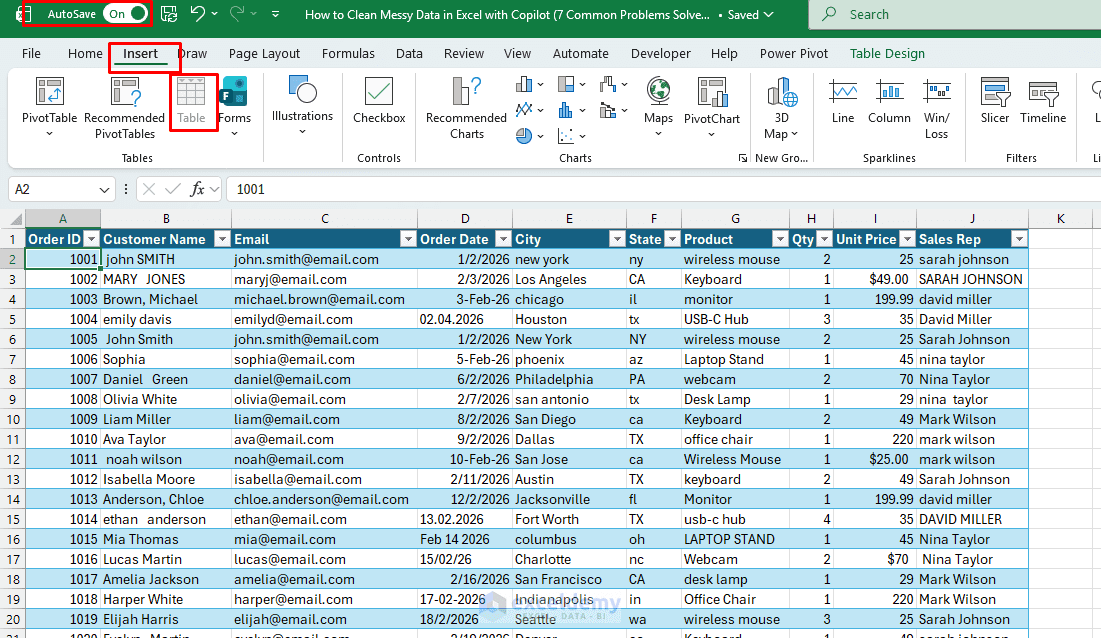 11. How to Clean Messy Data in Excel with Copilot