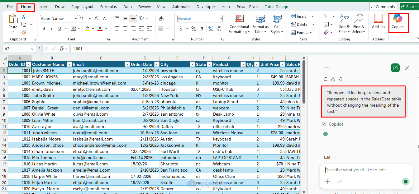 12. How to Clean Messy Data in Excel with Copilot