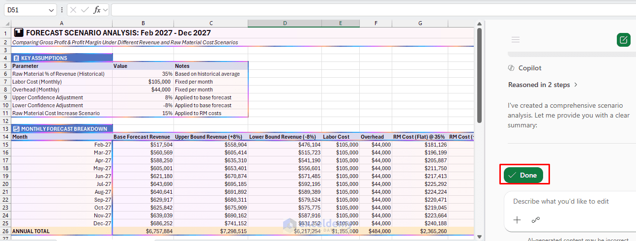 12. How to Use Copilot in Excel for Forecasting and What If Scenario Analysis