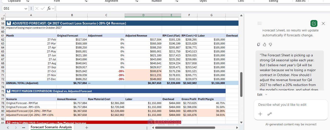 13. How to Use Copilot in Excel for Forecasting and What If Scenario Analysis