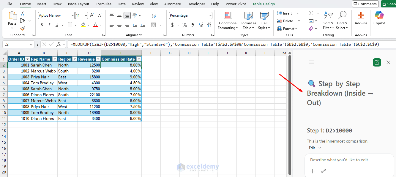 3. How to Use Copilot in Excel to Build and Understand Complex Formulas