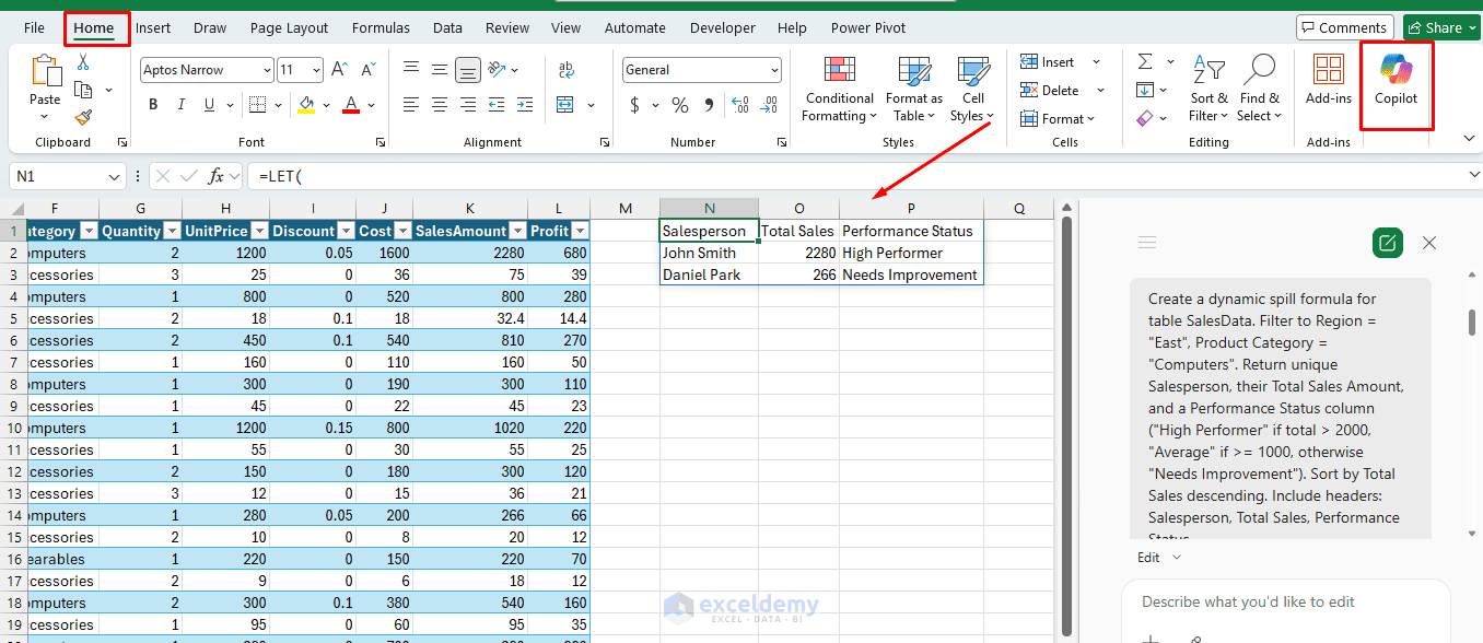 4. How to Use Copilot in Excel to Build and Understand Complex Formulas