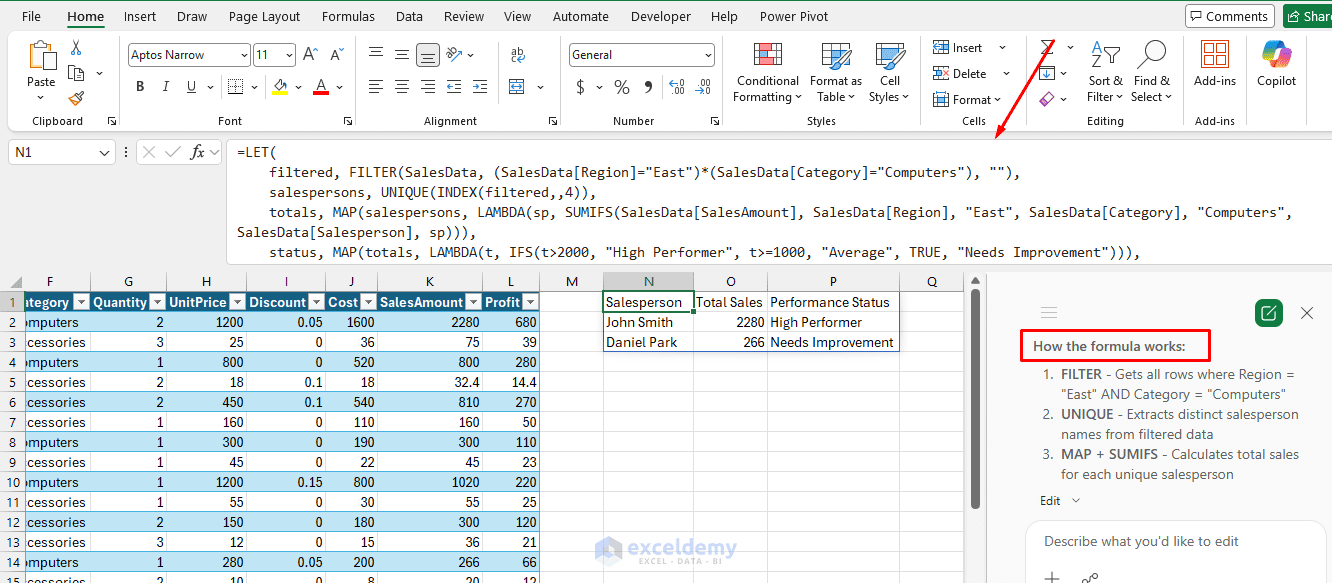 5. How to Use Copilot in Excel to Build and Understand Complex Formulas