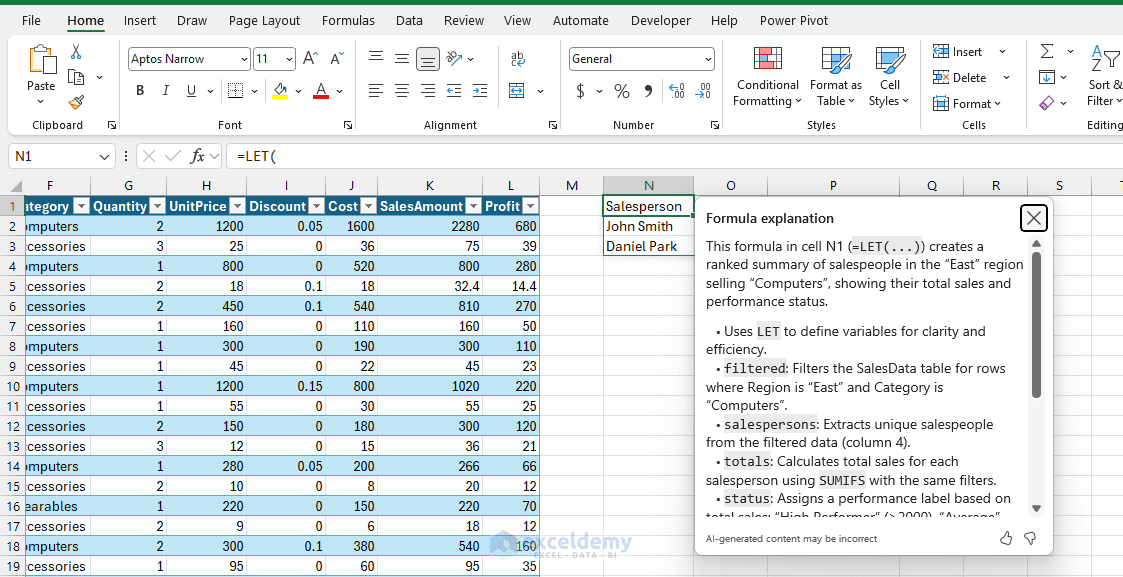7. How to Use Copilot in Excel to Build and Understand Complex Formulas