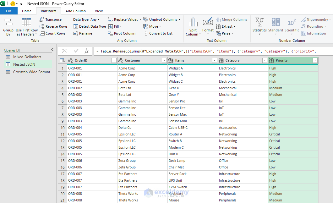 10. 5 Power Query Transformations for Taming Unstructured Data