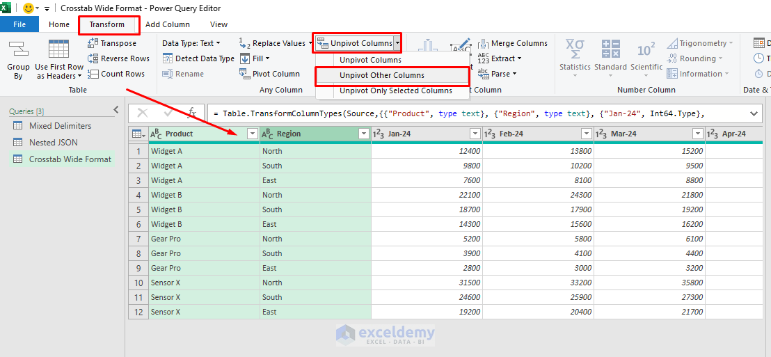 11. 5 Power Query Transformations for Taming Unstructured Data
