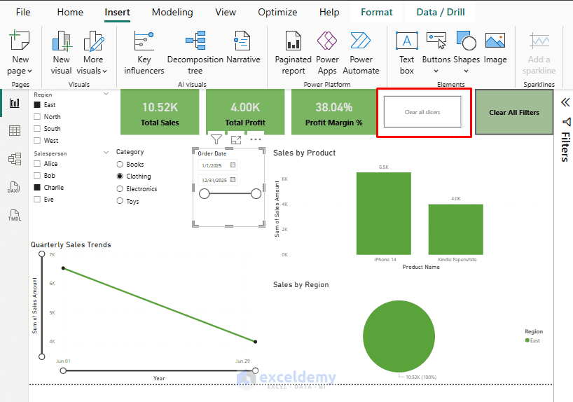 11. How to Create a Clear All Filters Slicer Button in Power BI