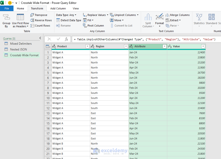12. 5 Power Query Transformations for Taming Unstructured Data