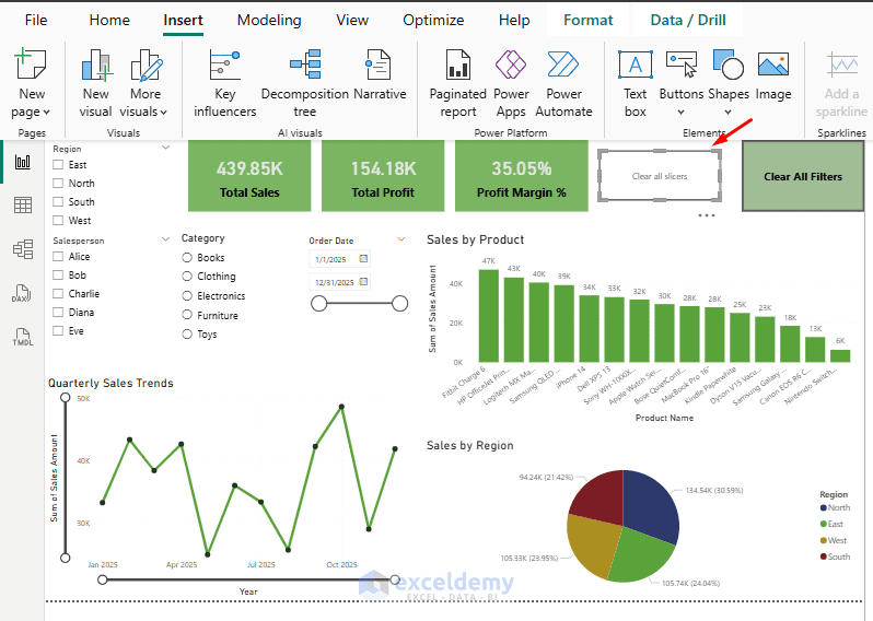 12. How to Create a Clear All Filters Slicer Button in Power BI