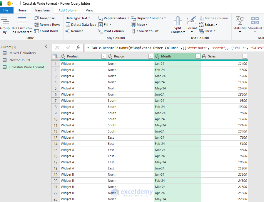 13. 5 Power Query Transformations for Taming Unstructured Data