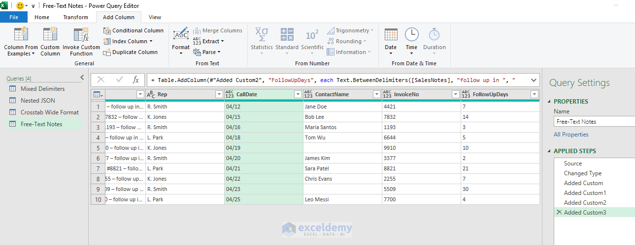 16. 5 Power Query Transformations for Taming Unstructured Data