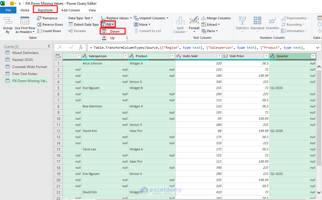 18. 5 Power Query Transformations for Taming Unstructured Data