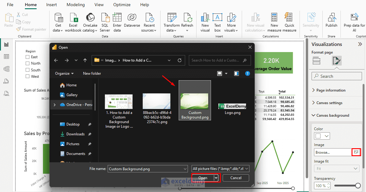 2. How to Add a Custom Background Image or Logo to Your Power BI Dashboard