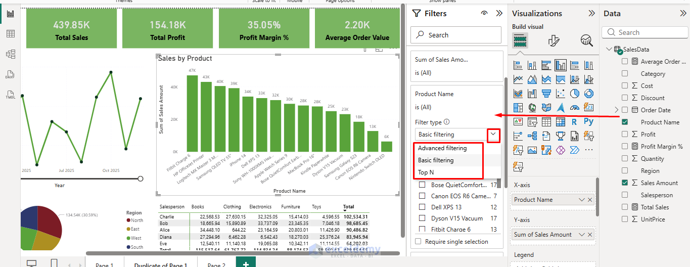 2. How to Apply a Top 10 Filter in Power BI 2. How to Apply a Top 10 Filter in Power BI