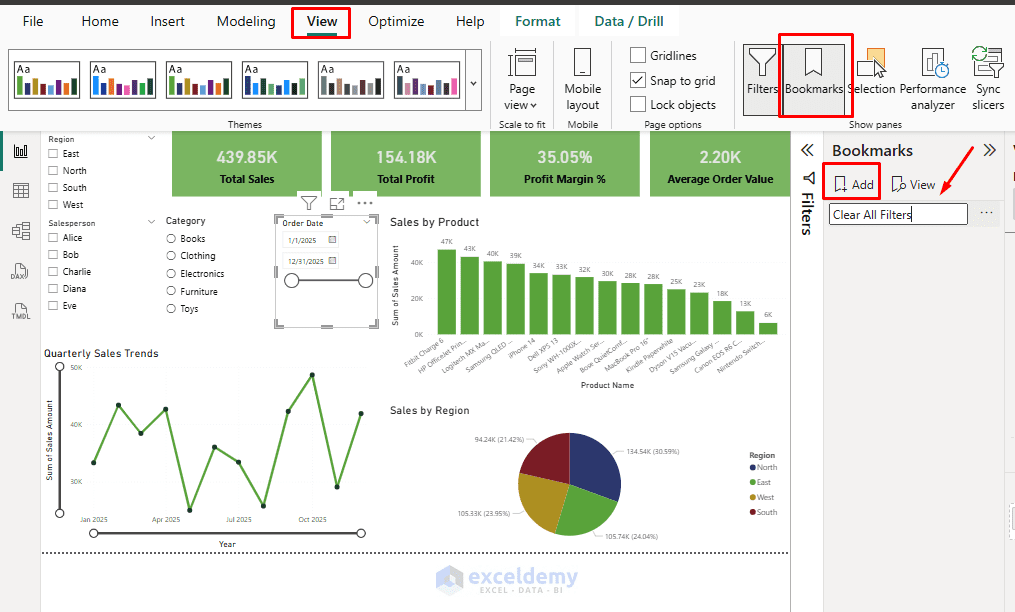 2. How to Create a Clear All Filters Slicer Button in Power BI