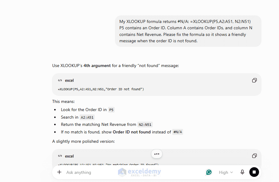 2. Fixing Excel Formulas with ChatGPT 2. Fixing Excel Formulas with ChatGPT