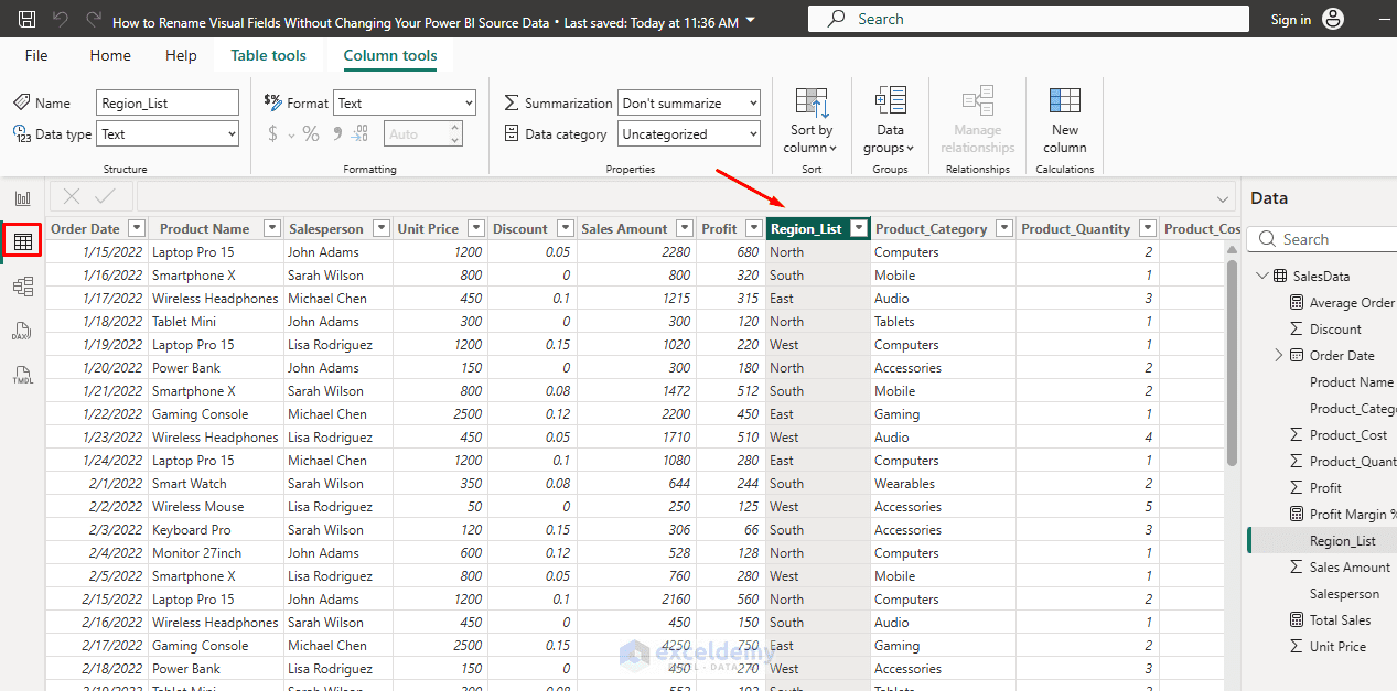 3. How to Rename Visual Fields Without Changing Your Power BI Source Data