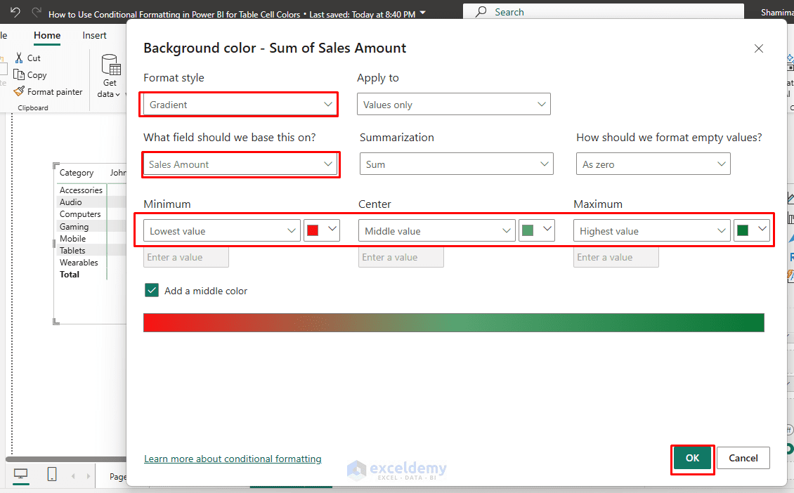 3. How to Use Conditional Formatting in Power BI for Table Cell Colors