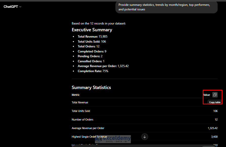9. Mining Your Excel Spreadsheets with ChatGPT