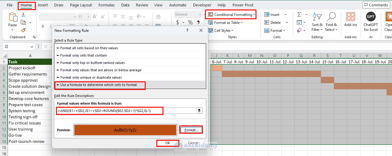 10. 5 Ways to Build a Project Timeline in Excel Without an Add In