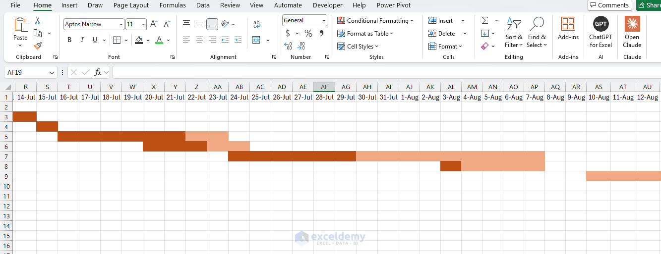 11. 5 Ways to Build a Project Timeline in Excel Without an Add In