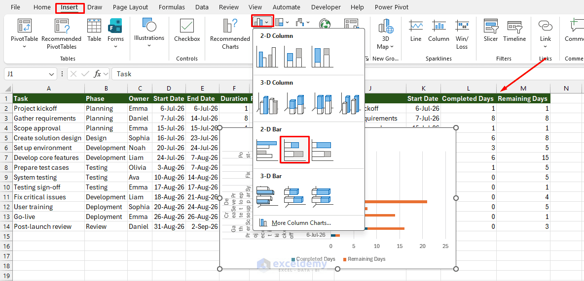 15. 5 Ways to Build a Project Timeline in Excel Without an Add In