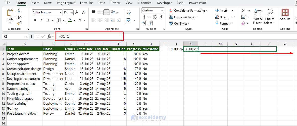 2. 5 Ways to Build a Project Timeline in Excel Without an Add In