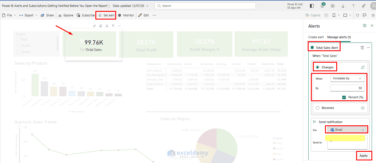 2. Power BI Alerts and Subscriptions Getting Notified Before You Open the Report 2. Power BI Alerts and Subscriptions Getting Notified Before You Open the Report