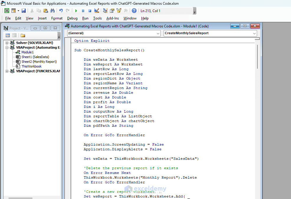 3. Automating Excel Reports with ChatGPT Generated Macros 3. Automating Excel Reports with ChatGPT Generated Macros